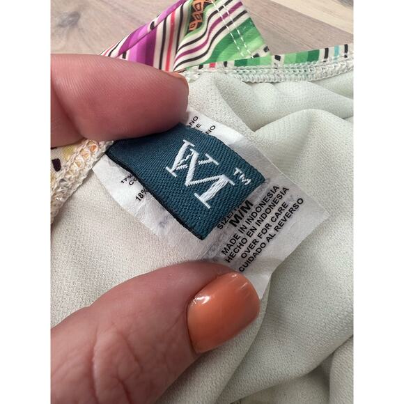 VM Striped Colorful Swimsuit Bikini Bottom Swim Bathing Suit Size Medium - Picture 4 of 7